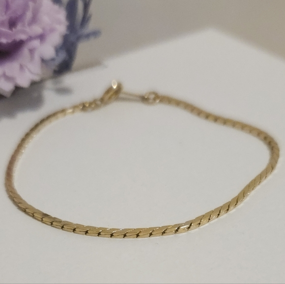 Vintage Avon 14K Gold Filled 1/20 Square Chain Link Bracelet 7.5" Long Unisex - Picture 9 of 12